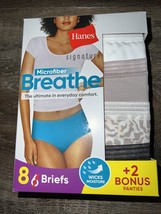 Hanes ~ 8-Pair Women&#39;s Brief Underwear Panties Cotton Breathe (B) ~ 3XL/10 - £18.70 GBP
