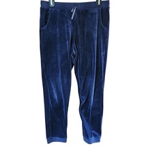 Navy Velour Lounge Pants with Pockets Size XL  - £19.78 GBP