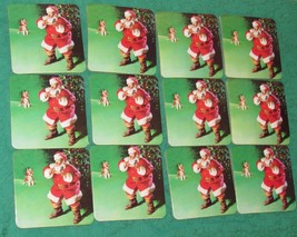 Lot of 12 Coasters Santa Claus Dog Coca-Cola - Holiday Decor - £12.02 GBP