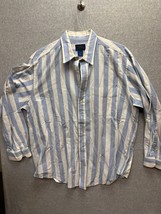 Cambridge Classics Shirt Mens Large Blue Button-Down Long Sleeve Collar Adult - £10.90 GBP