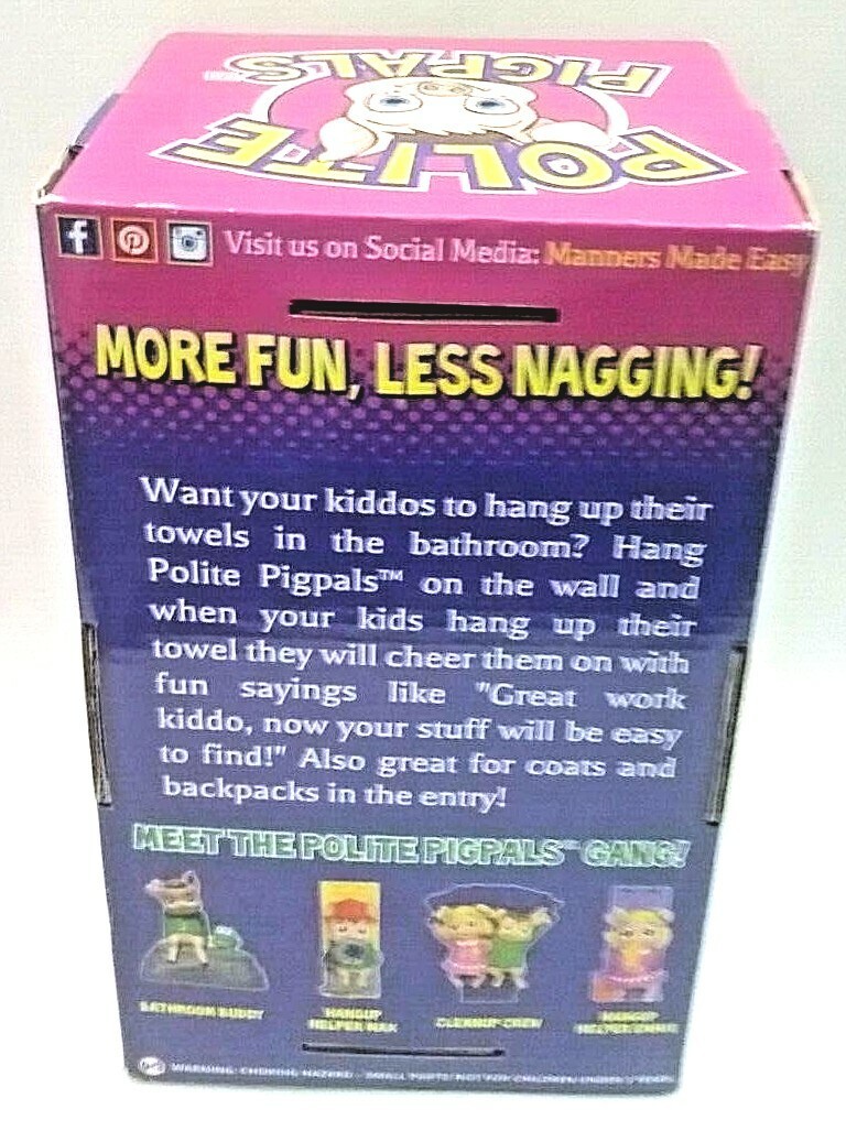 2x Polite PigPals Mannersmade Easy Hang Up Towel in Bathroom Helper Max BRANDNEW Item image 6