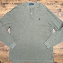 Vintage Polo Ralph Lauren XL Brown Long Sleeve Mesh Pique Knit Polo Shir... - $18.48