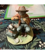 Norman Rockwell A Boy and his Dog Figurine Bisque Porcelain Gorham - $374.14 MXN