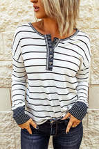 Striped Color Block Buttoned Waffle Knit Shirt - £17.39 GBP+