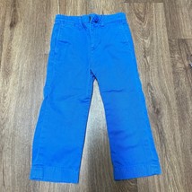Crewcuts Boys Solid Blue Cotton Chino Pants Toddler 3 J.Crew Adjustable ... - $23.76