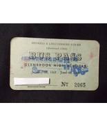 Glenbrook High School (GBS) Bus Pass January 28, 1963 – June 14, 1963 - £22.18 GBP