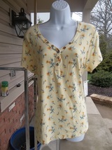 NWT NO COMMET CUTE YELLOW SUNFLOWER PRINT TOP 3X - £10.20 GBP