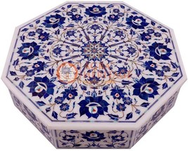 12&quot;x12&quot;x4&quot; MarbleCustom Jewelry Box lapis Inlaid Floral Art Black Friday Gift - £766.99 GBP