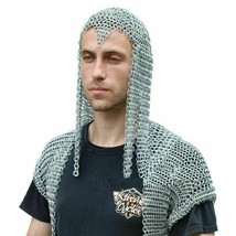Chainmail Hood | 10 mm | Butted | Silver | Aluminum | Finish White X-mas Gift - £39.40 GBP