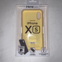 NEW iPhone XS Case Cover iHome Yellow Slim Soft Silk Touch Liquid Silicone - £9.89 GBP