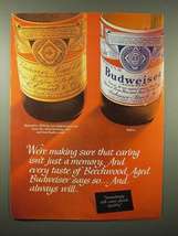 1975 Budweiser Beer Ad - Caring Isn't Just a Memory - $18.49