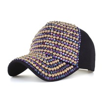 Hats Women&#39;s Pearl And Diamond Baseball Caps Women&#39;s Caps Sunscreen Visors - £14.22 GBP
