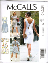 McCall's M7740 Misses 6 to 14 Backless Dress Uncut Sewing Pattern New - $13.96