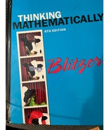 Thinking Mathematically Hardcover Robert Blitzer 6th Edition Fun Book! - $185.18 MXN