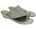 Donald J. Pliner Delia Women&#39;s Slide Sandal Silver with Rhinestones 7.5 - £30.25 GBP