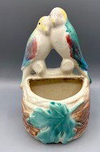 Vtg Ceramic Love Bird Planter Vase Hand Painted Wall Pocket - $242.96 MXN