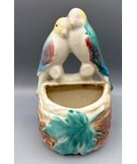 Vtg Ceramic Love Bird Planter Vase Hand Painted Wall Pocket - $242.96 MXN