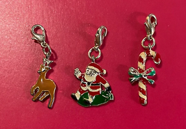 Christmas Holiday Charms Vintage Santa Claus Reindeer Candy Cane - £6.85 GBP