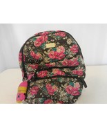 Luv Betsey Johnson LBDANA Pink Black Floral Roses Backpack - £22.17 GBP