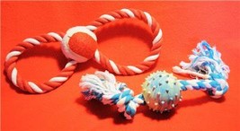 Puppy Plays Toys Red and White &amp; Blue and White Tug-a-War Toys for Big Dogs NEW - £7.18 GBP