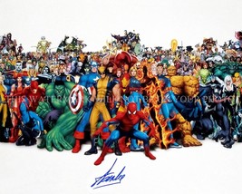 Stan Lee Signed Autograph Autographed 8X10 Rp Photo With Comic Characters Marvel - £14.11 GBP