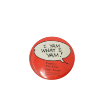 Popeye First Fifty Year Vintage 1979 I Yam What I Yam Button Pin Red - £9.97 GBP