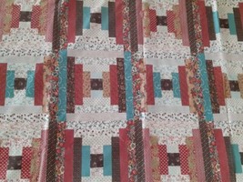 Vtg American Folk Art 1987 Spring Industries, Fabric 88” x 2 yd, Cheater Quilt - £29.00 GBP