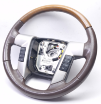 2009 2010 Ford F-150 F150 Complete Steering Wheel Brown Leather Wood Pla... - $179.86