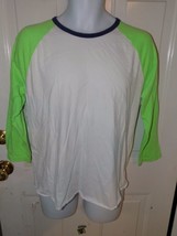 American Eagle Crewneck White/Neon Green/Blue Size M Athletic Fit Size M EUC - £14.03 GBP