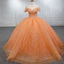 Beautiful Gorgeous Quinceanera Dresses Organza Ball Gown Beading Orange Sweethea - £777.99 GBP