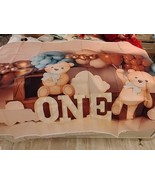 &quot;Happy 1st Birthday Backdrop Banner Bears  Newborn Boys First Birthday 8... - $14.99