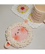 Cute sheep face shaped coasters - handmade crochet coasters - $20.56 CAD
