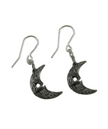 Alchemy Gothic Crescents Tragicomic Skeletal Moon Dangle Earrings - £23.48 GBP