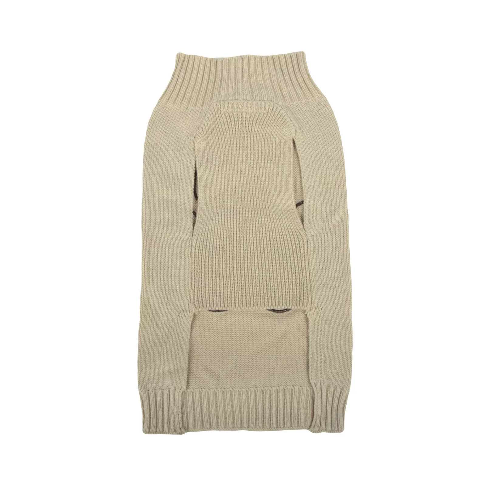House of Barker Knit/Paw Applique Dog Sweater - Tan (M /17"-20" Chest Girth) NEW Item image 3