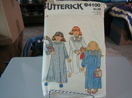 Butterick 4100 Girl&#39;s Robe &amp; Nightgown Pattern - Size 6 Chest 25 - $7.12