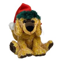 TY BEANIE BABY JINGLEPUP Puppy Dog Green Brim Red Santa Hat Christmas Wh... - £5.71 GBP