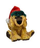 TY BEANIE BABY JINGLEPUP Puppy Dog Green Brim Red Santa Hat Christmas Wh... - £5.45 GBP