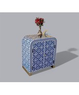 Handmade Bone Inlay Floral Design Entryway Cabinet, Bone Inlay Scroll Vi... - $1,322.98 CAD
