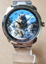 Snowy Fearless Wolf Unique Wrist Watch Sporty - $35.00