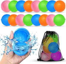 16Pcs Reusable Water Balloons for Kids, Pool Beach Water Summer Toy for Outdoor  - £45.62 GBP