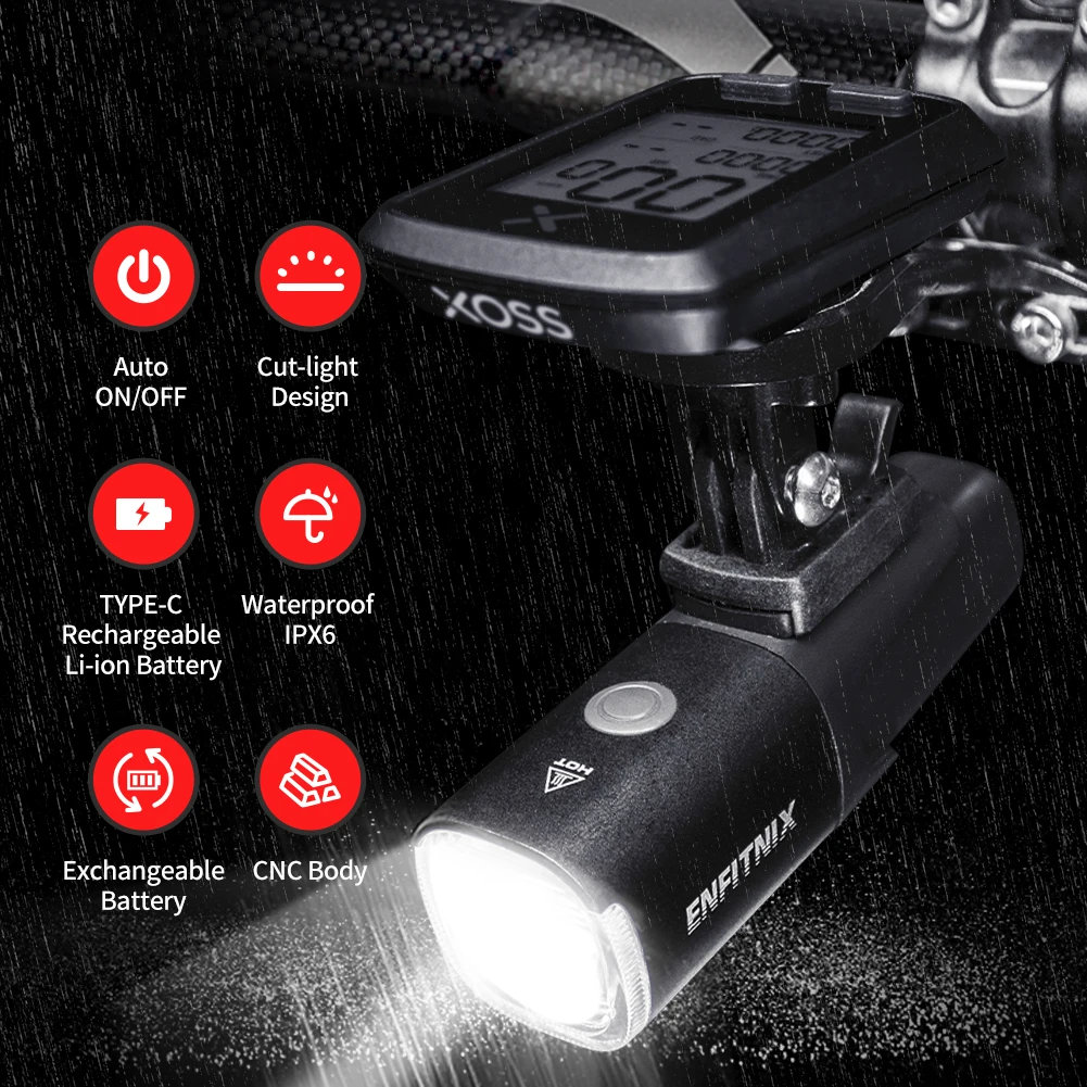 Enfitnix Navi800 Bicycle Smart Headlights USB Rechargeable 800Lumens Waterproof - £54.22 GBP+