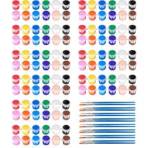 10 Pack Mini Acrylic Paint Set with 12 Colors &amp; 20 Brushes - Perfect for... - $34.60