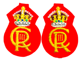 New Uk British King Charles Coronation Hand Embroidered Gold Bullion Badges Pair - £26.74 GBP