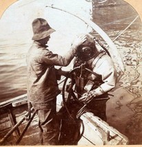 RARE: 1898 Keystone View Company stereoview of deep sea diver Battleship Maine - £38.07 GBP