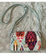 Vera Bradley Crossbody Purse Pueblo Mint Green Pink Quilted Turn Lock Aztec - $564.50 MXN