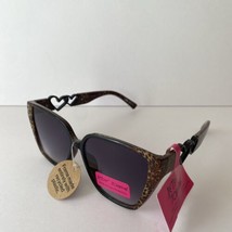 NEW Betsey Johnson Animal Print With Hearts Sunglasses Leopard Oversized - £21.43 GBP