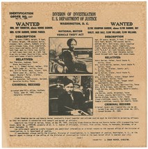 Bonnie &amp; Clyde Wanted Poster Texas Murders Gang Mob Bonnie Parker Clyde Barrow ⭐ - £2.37 GBP