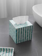 Modern Blue Tissue Box, Handmade Mosaic Decorative Napkin Holder for Bat... - $179.00