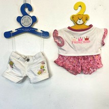 Build A Bear Clothes Pink Princess Top Shorts Set White Denim Shorts New GM - $14.75