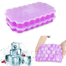2-Pack 74 Small Mini Ice Cubes Food Grade Silica Gel Frozen Cube Trays W... - £20.69 GBP